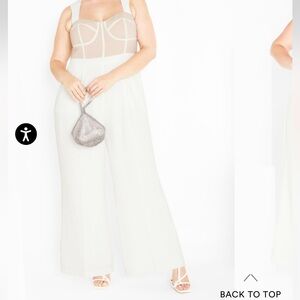 Kylie Jumpsuit - White & Ivory Size 18